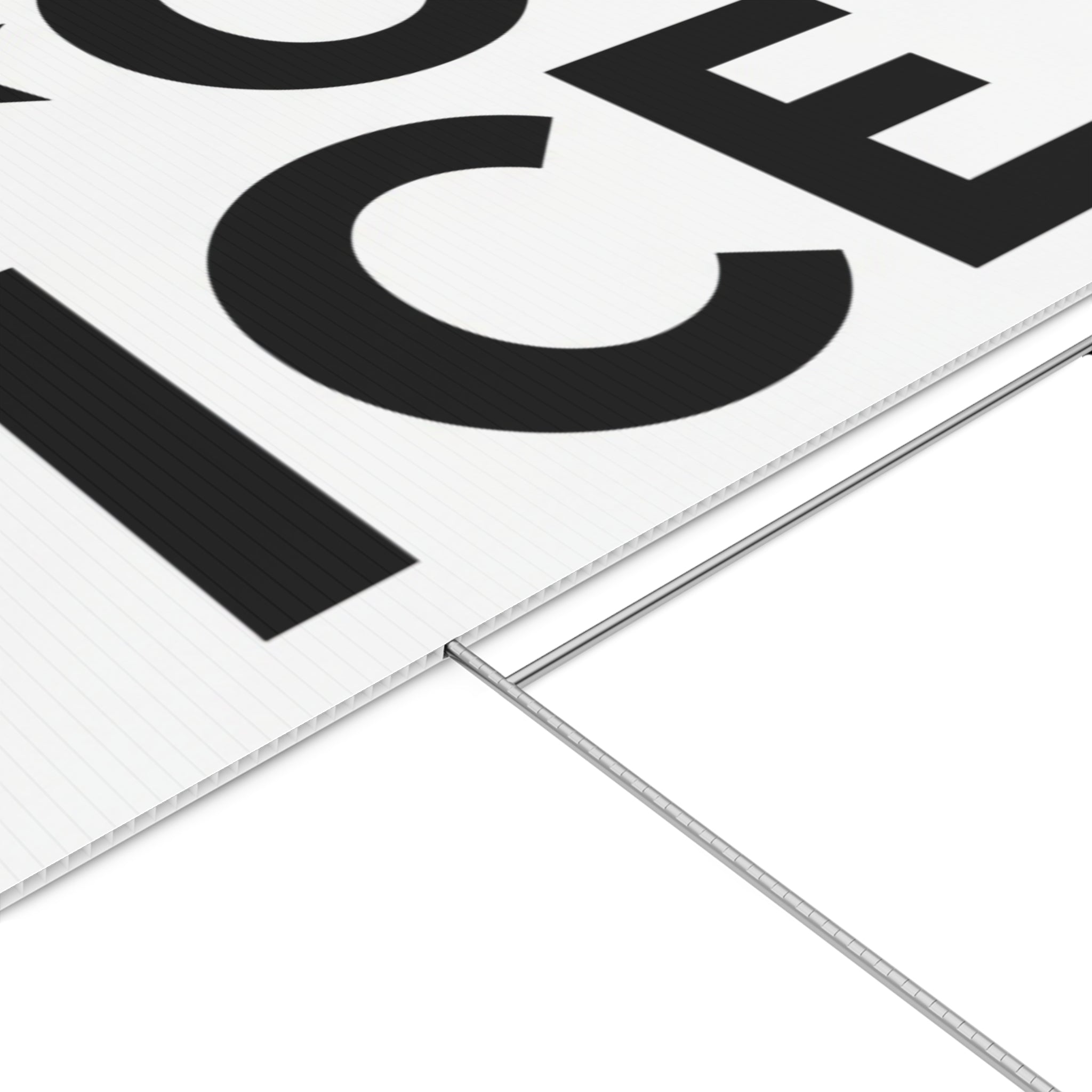 Political Protest Lawn Sign — "F*CK ICE" Bold Black Text