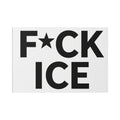 Political Protest Lawn Sign — "F*CK ICE" Bold Black Text